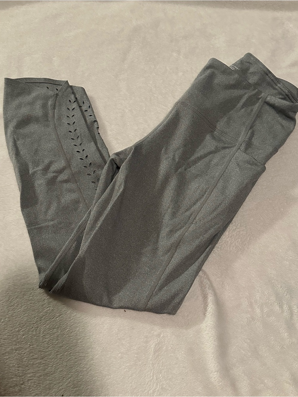 Women’s High-Waist Black Leggings with Laser-Cut Detail